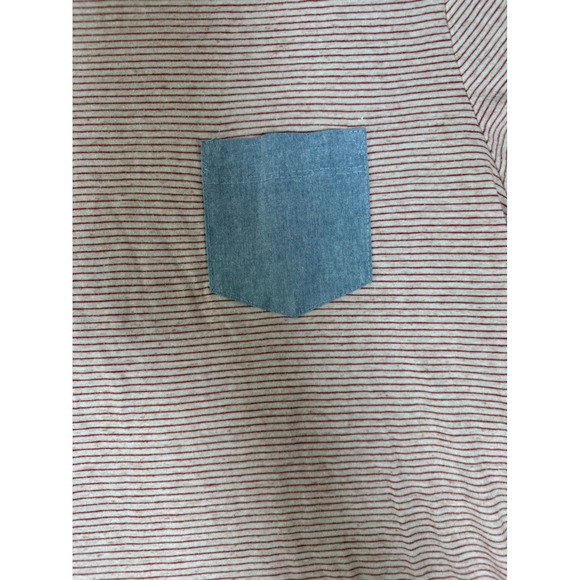 Marine Layer Womens Red White Striped Pocket T-Shirt Medium Made in USA - Picture 8 of 9